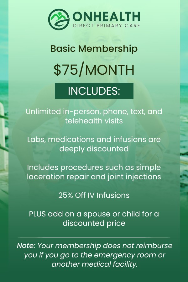 Memberships at OnHealth, PLLC, Wellness Clinic in Colorado Springs, CO
